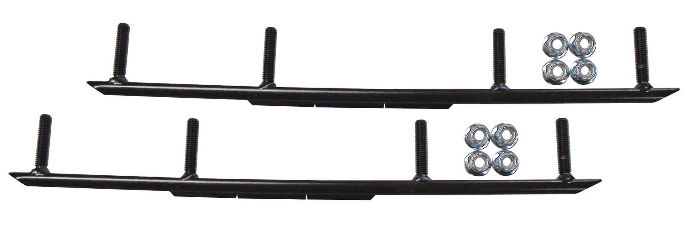 White MTX Snowmobile Skis with 4" Round Bars Complete Kit S333250