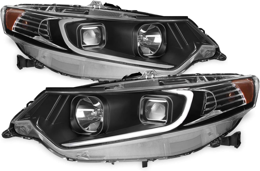 Chrome Housing Projector Headlights with LED DRL P5077