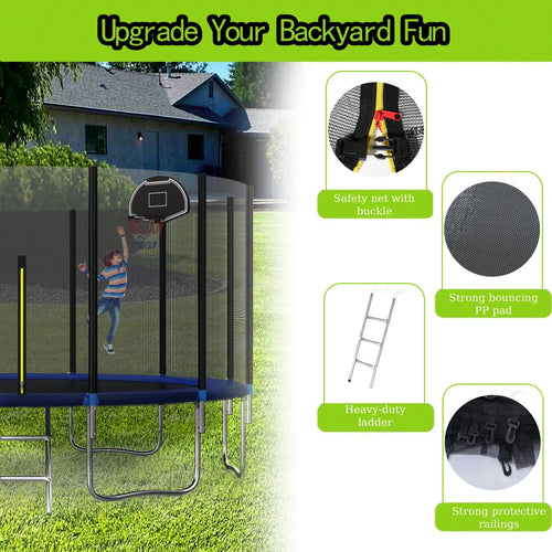 10FT Trampoline with Thicken Enclosure Net M64938