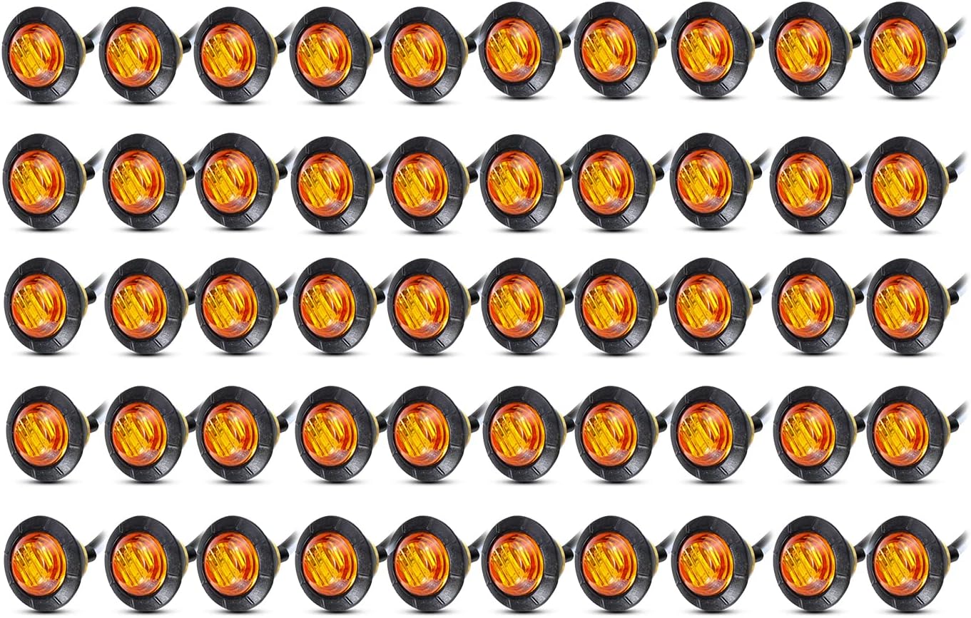 Amber LED Side Marker Light 12V DC with Rubber Grommets N70675
