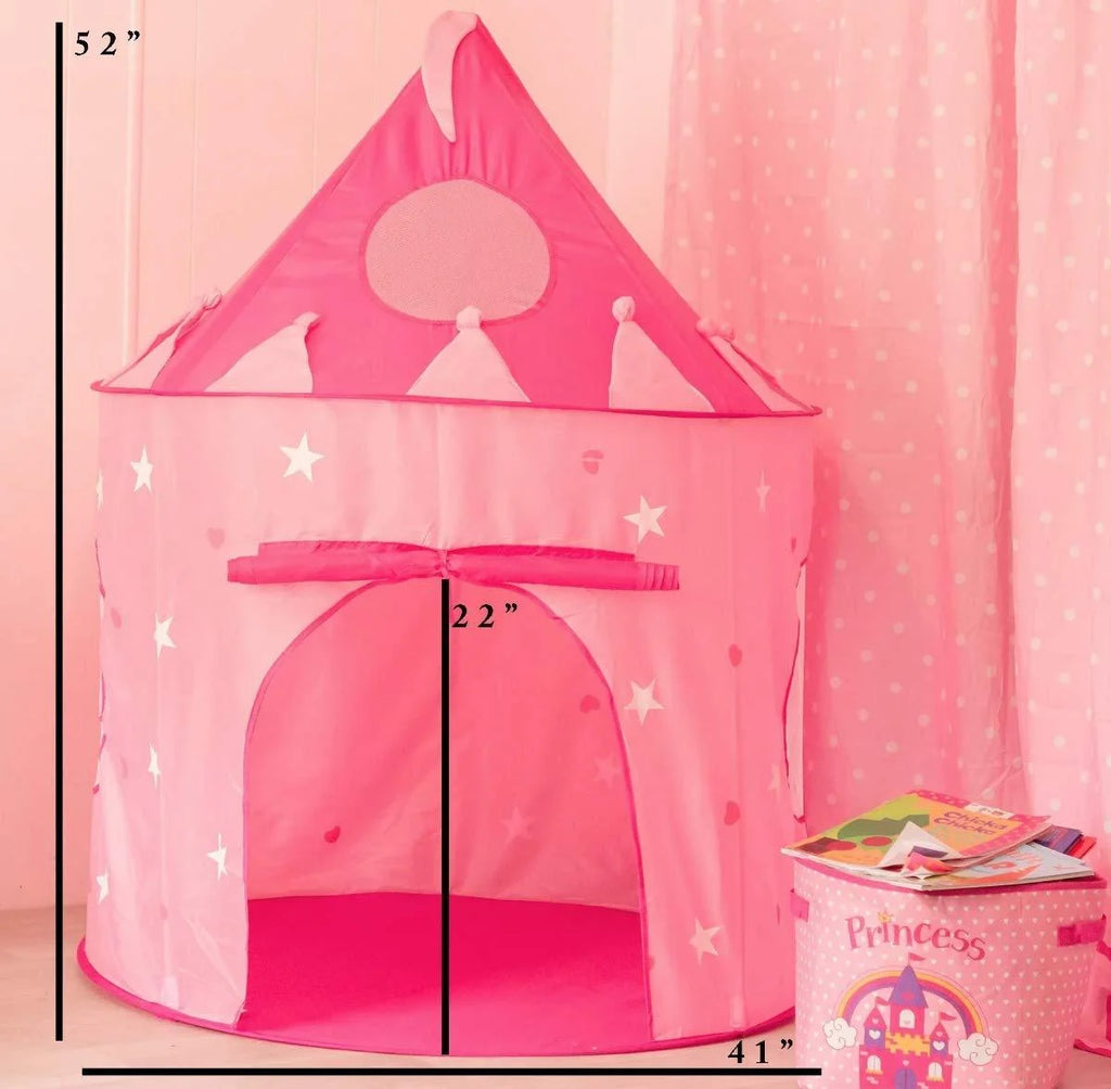 5-Piece Princess Castle Play Tent with Glow in The Dark Stars & Butterfly Dress Up Costume L1952