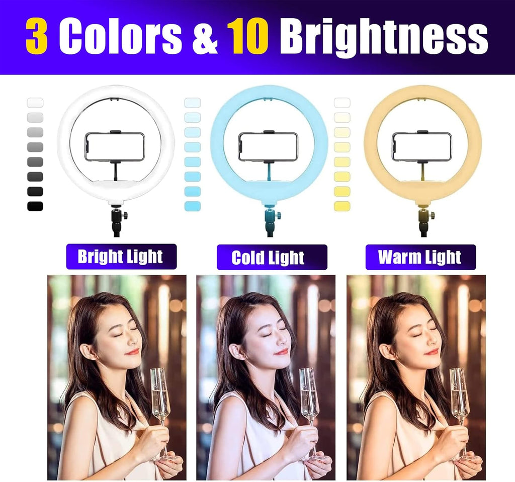 360 Photo Booth Machine with Ring Light Selfie Holder, 26.8” Platform Spinner with Trolly E3486