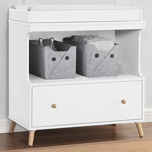 Bianca White Natural Convertible Changing Table with Drawer K2684