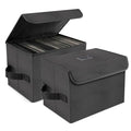 7-inch Vinyl Record Storage Box, Nylon Foldable Set of 2 with Lid and Handle C20639