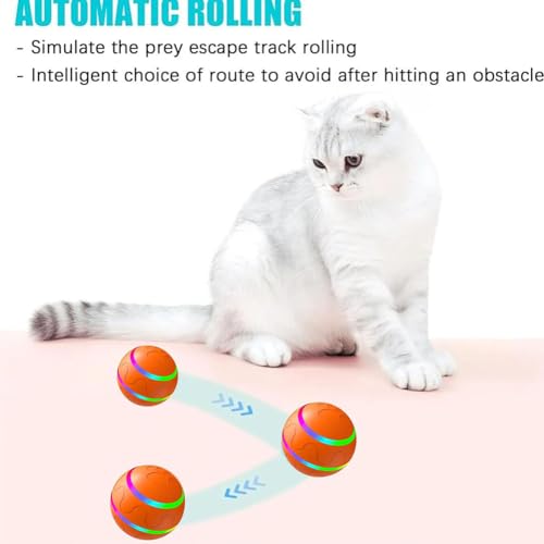 Remote Control Self Rolling Jiggle Ball Toy For Dogs (Orange) T47734