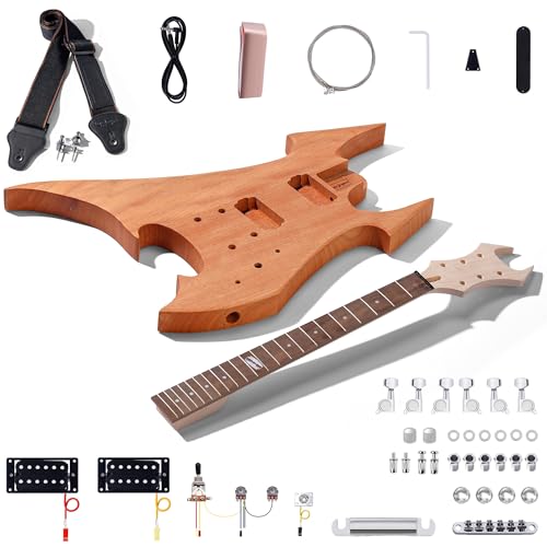 DIY Single Cut Electric Guitar Kit with Mahogany Body and Neck D6948