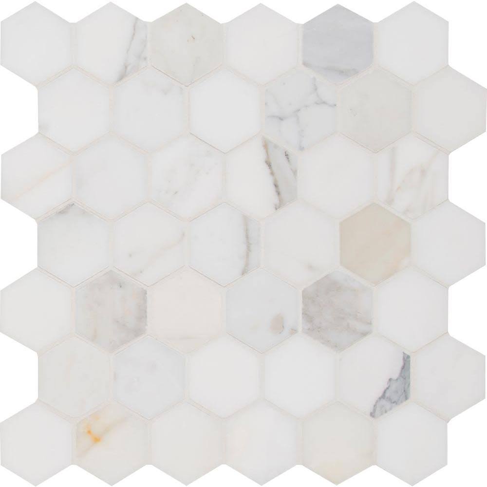 Polished Marble Mesh-Mounted Mosaic Tile P573415