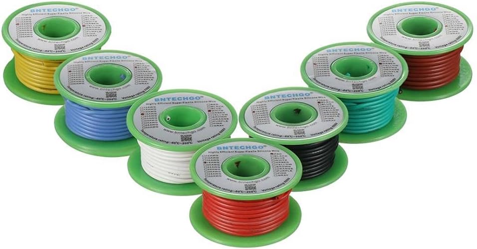 18 Gauge Silicone Wire Kit 7 Color Each 50 ft Stranded Tinned Copper Wire Pack of 2 P175