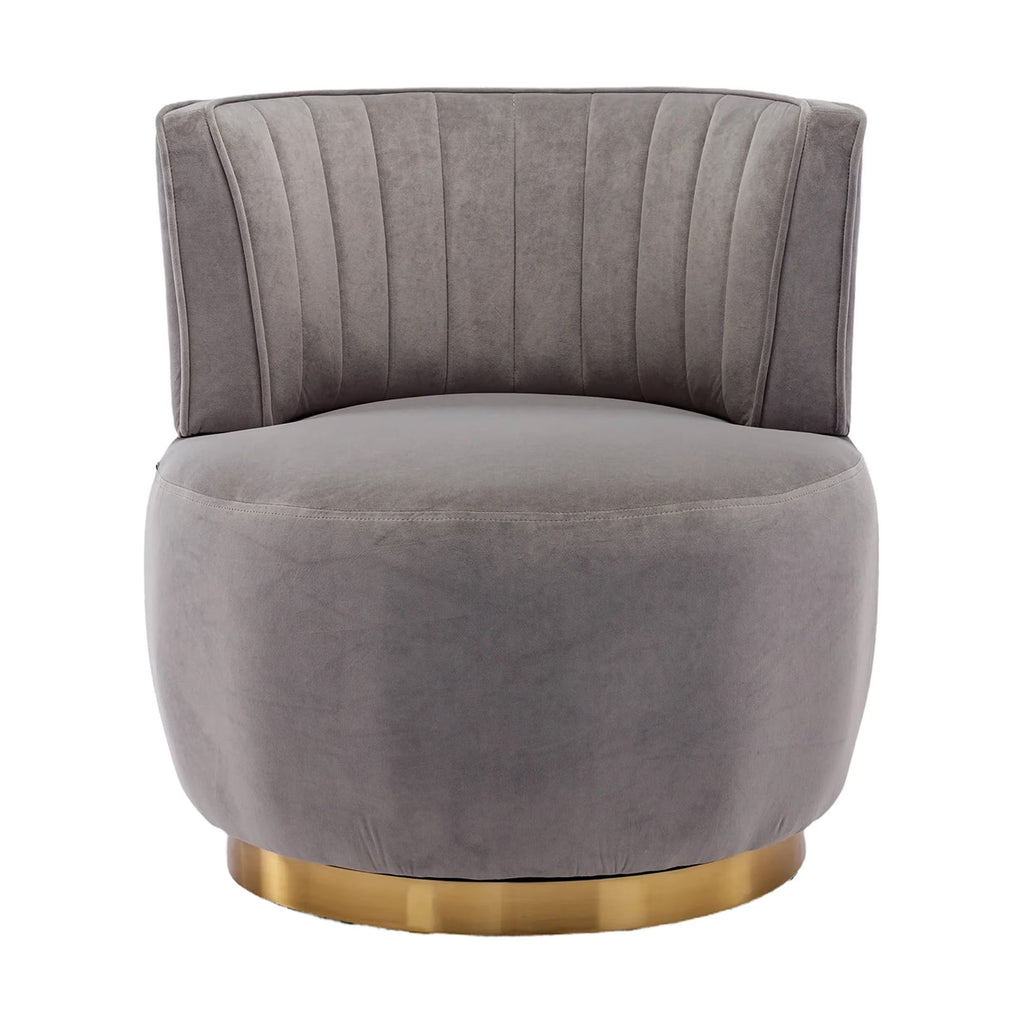 360 Degree Swivel Velvet Accent Sofa Chair Y453568