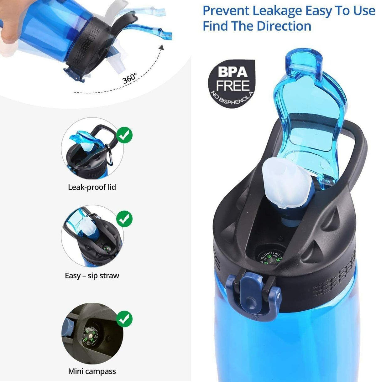 Portable Water Bottle with 4-Stage Filtration B744755