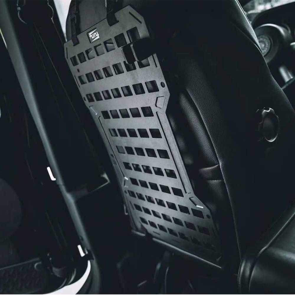 Tactical Rigid Aluminum Insert Panel with 2 Organizer Storage Bag, 1 Multi-Function Tool, 1 Flashlight and 5 Fastening Tape Modular Storage Platform Tool Seat Cover Storage MOLLE Panel G240