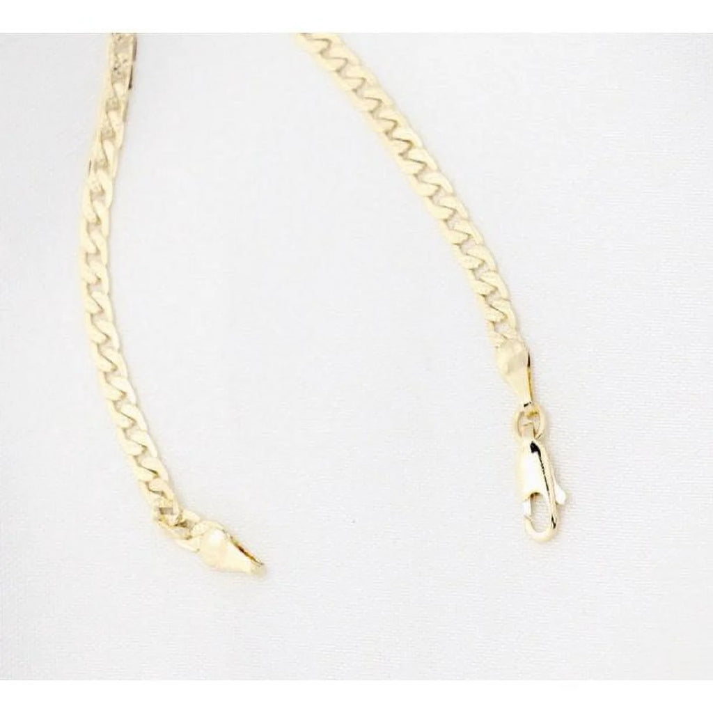 14K Bonded Gold Cuban Chain with Diamond Charm Necklace J467