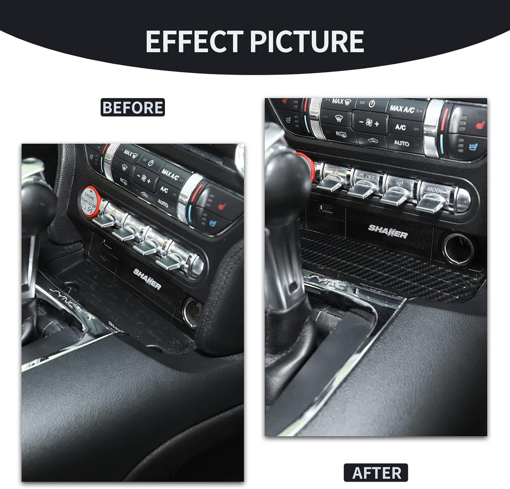Carbon Fiber Gear Shift Storage Organizer Trim Cover, Pack of 2 Q785