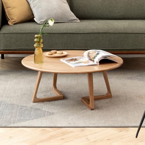 Solid Oak Wood Round Coffee Table B540554