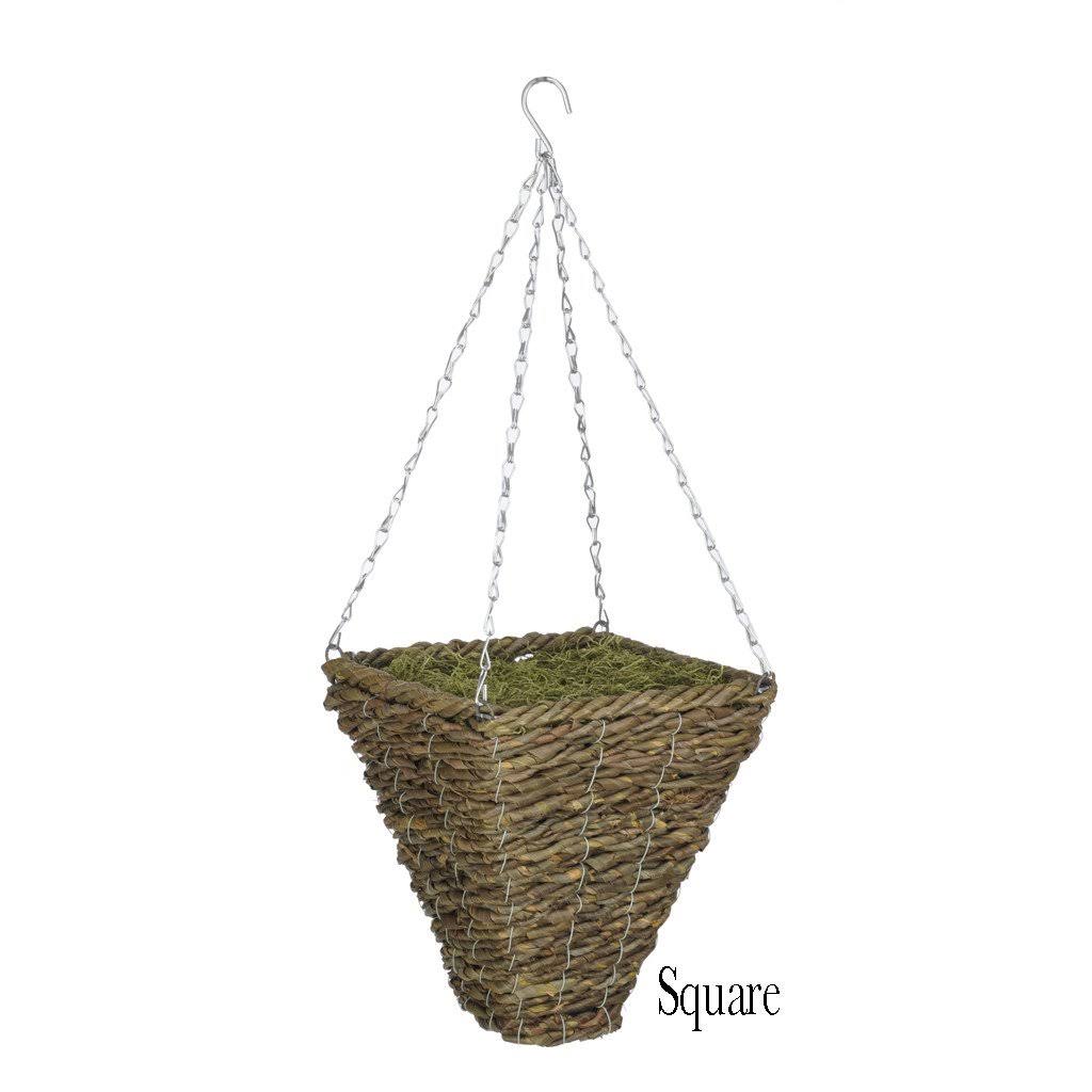 Artificial Morning Glory Hanging Plant in White Basket Z16204