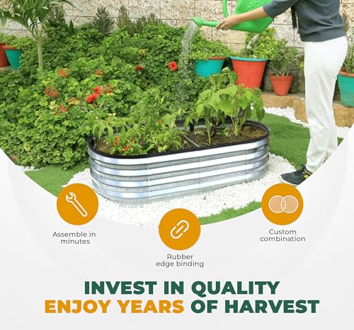 Dark Grey Metal Raised Garden Bed Kit 6x2x1ft K120