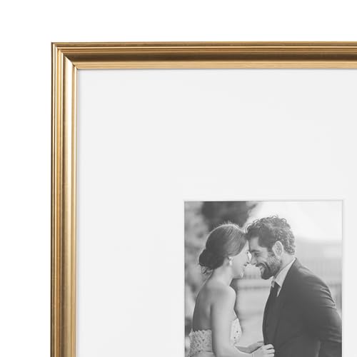 Rectangle Picture Frame Set of 3, 11 x 14 matted to 5 x 7, Gold U8339
