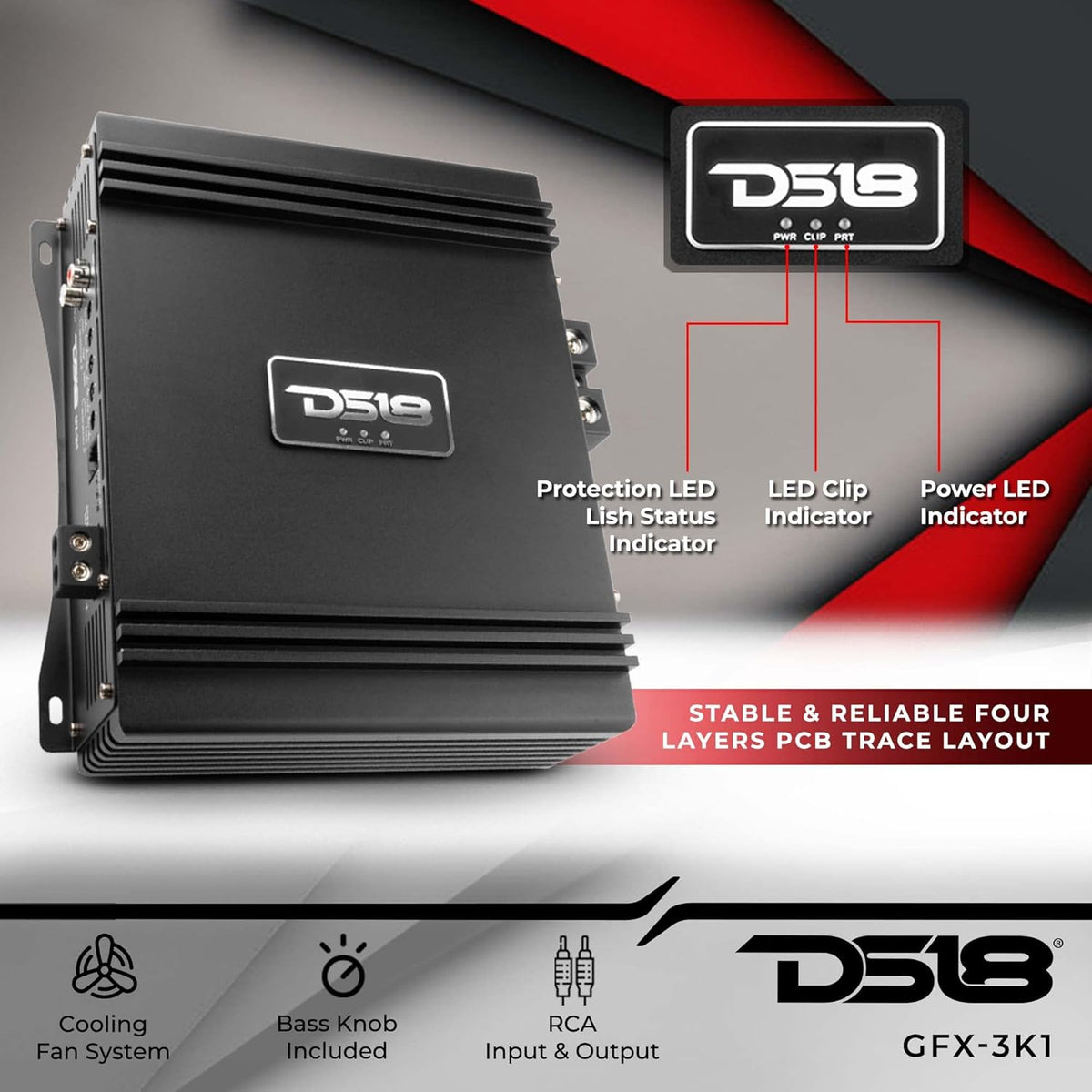 Car Audio Amplifier 3000 Watts RMS 1-Channel Monoblock C91690