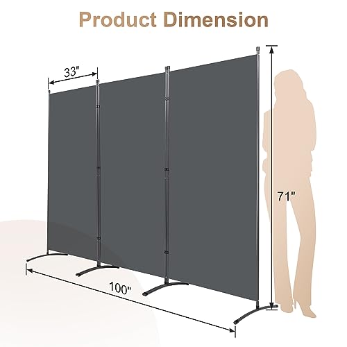 Black 4 Panel Folding Privacy Screen F686047