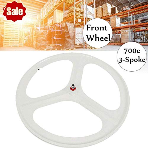 White 700C 3 Spoke Fixed Gear Bicycle Wheelset Q166
