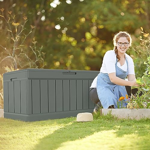 85 Gallon Waterproof Resin Deck Box with Padlock Y663