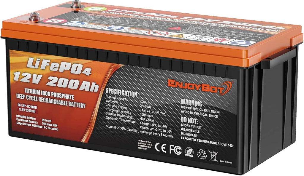 LiFePO4 12V 200Ah Lithium Iron Phosphate Battery with 200A BMS L1456