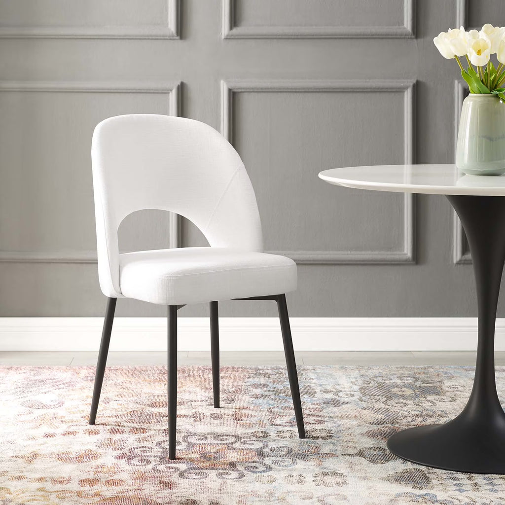 Black White Upholstered Fabric Dining Side Chair X891