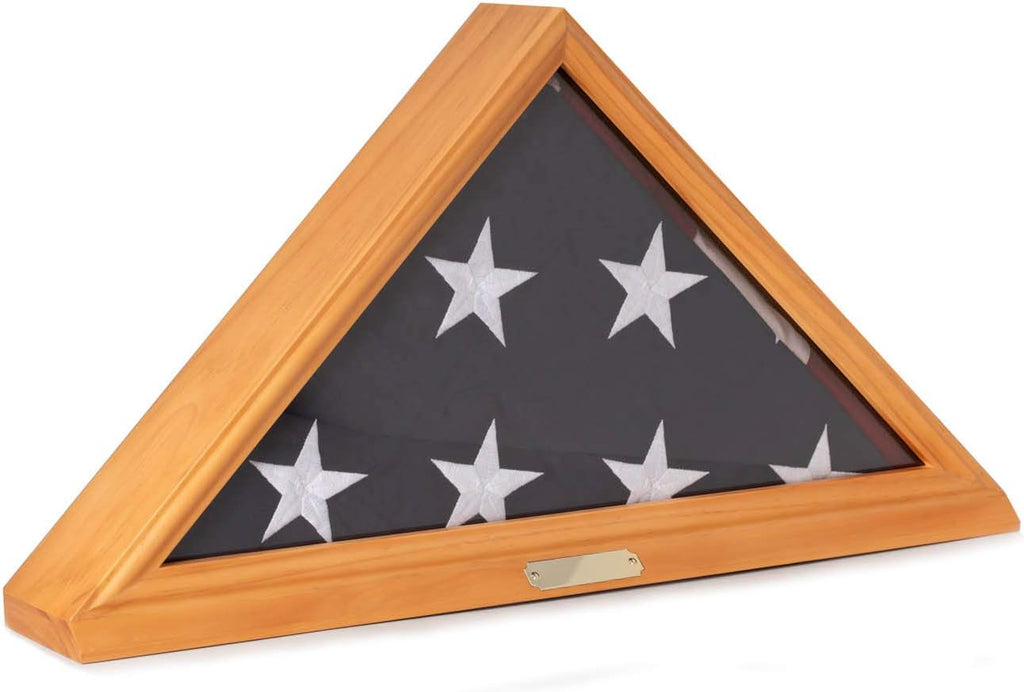 Solid Wood Glass Front Flag Display Case T310976