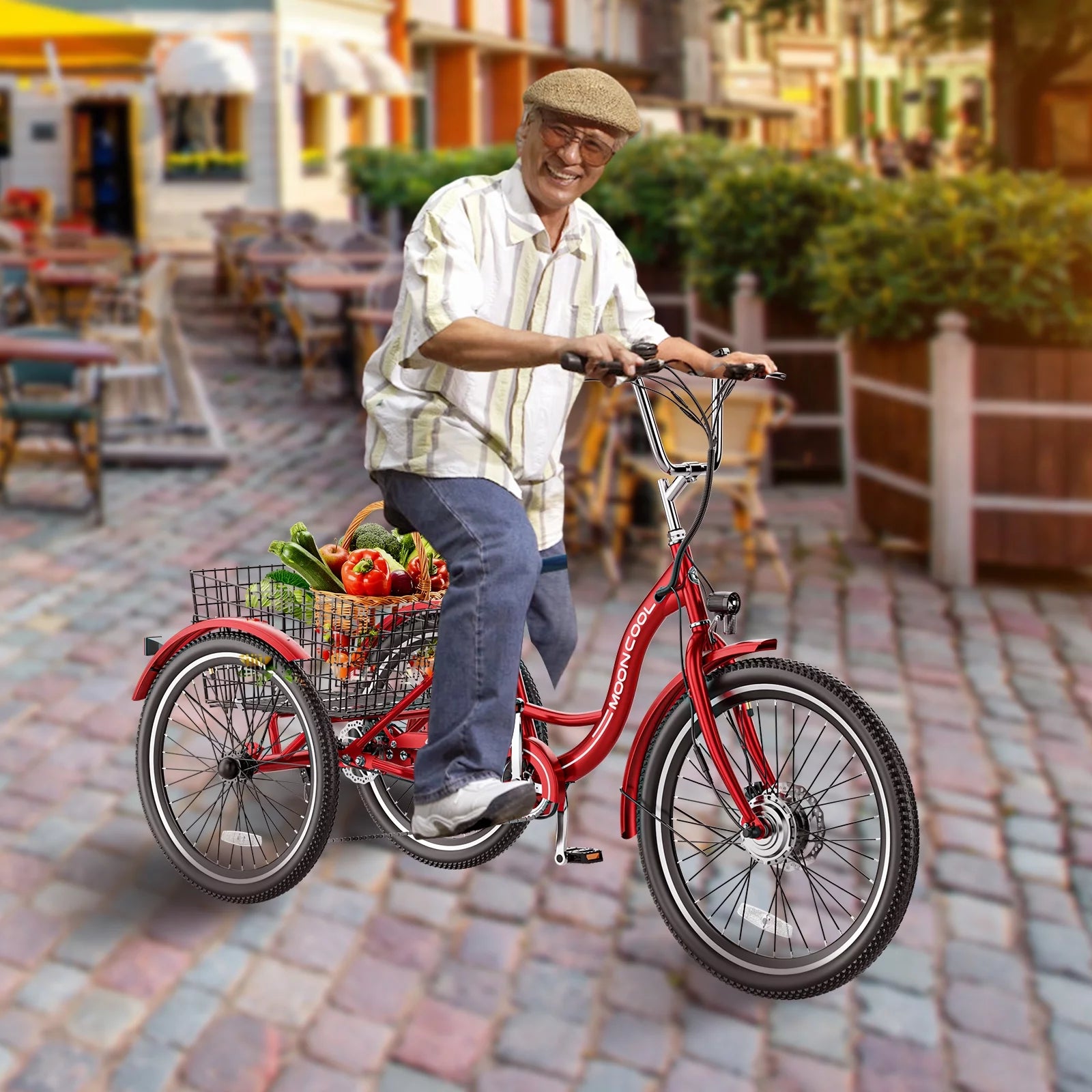 24" 350W 7-Speed Electric Tricycle with Removable Lithium Battery 36V 14.5AH P988