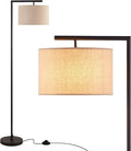 Arc Floor Lamp with Linen Lamp Shade E608
