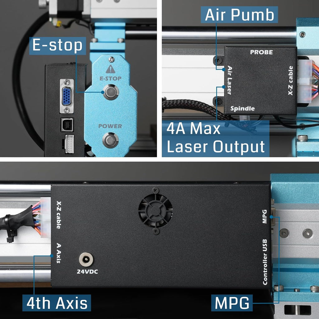 4040-PRO CNC Machine with 65mm Diameter Palm Trimmer Router V2240