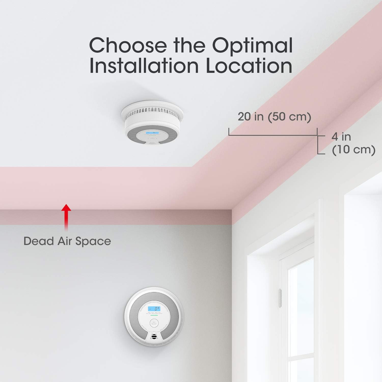 10-Year Battery Smoke Carbon Monoxide Detector Alarm with CO Readings Y11498