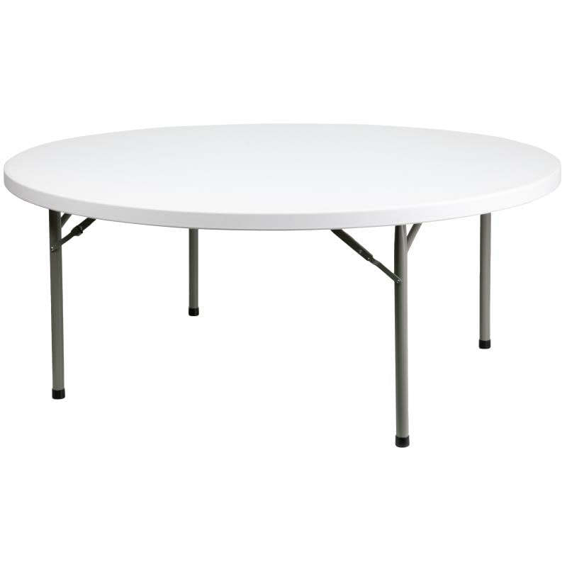 3 Pack 72 Round Heavy-Duty Granite White Folding Table M2368