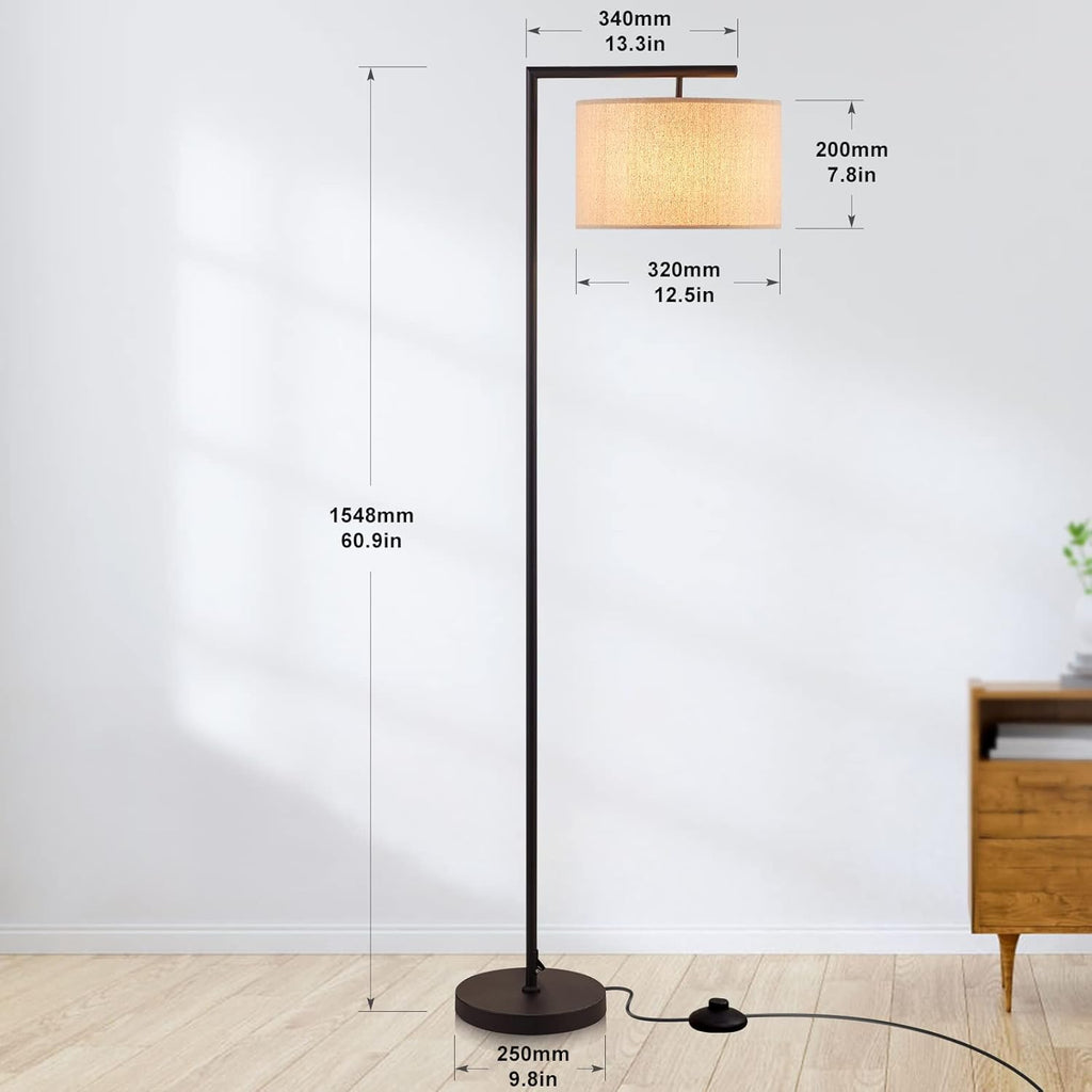 Arc Floor Lamp with Linen Lamp Shade E608