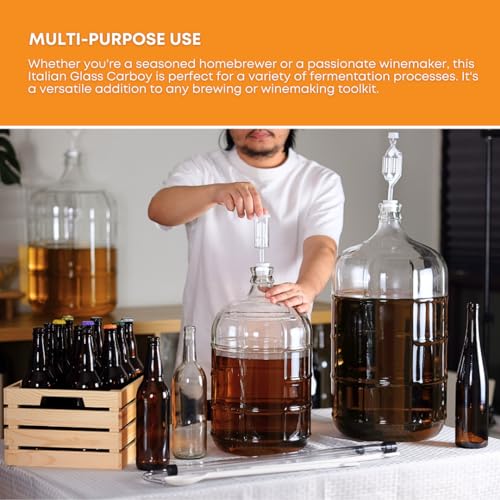3 Gallon Glass Italian Carboy with 30 mm Cork Neck Finish J12610