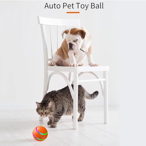 Remote Control Self Rolling Jiggle Ball Toy For Dogs (Orange) T47734