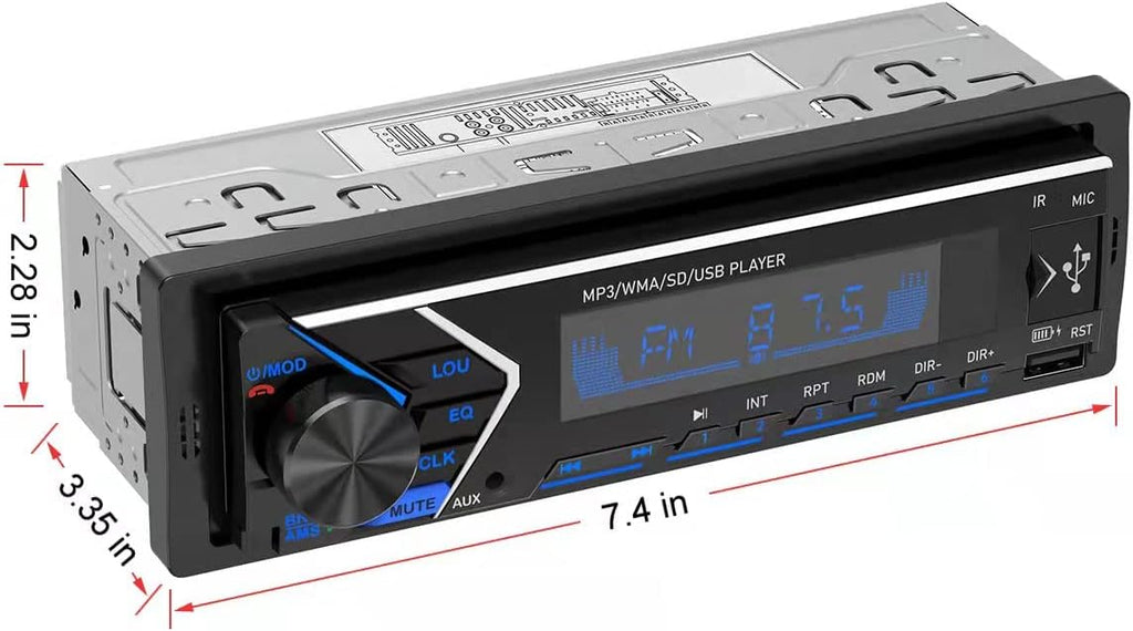 Single Din Bluetooth Car Stereo with USB SD Card AUX Remote Control D951