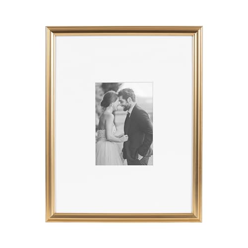 Rectangle Picture Frame Set of 3, 11 x 14 matted to 5 x 7, Gold U8339