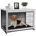 Wooden End Table Dog Crate C348