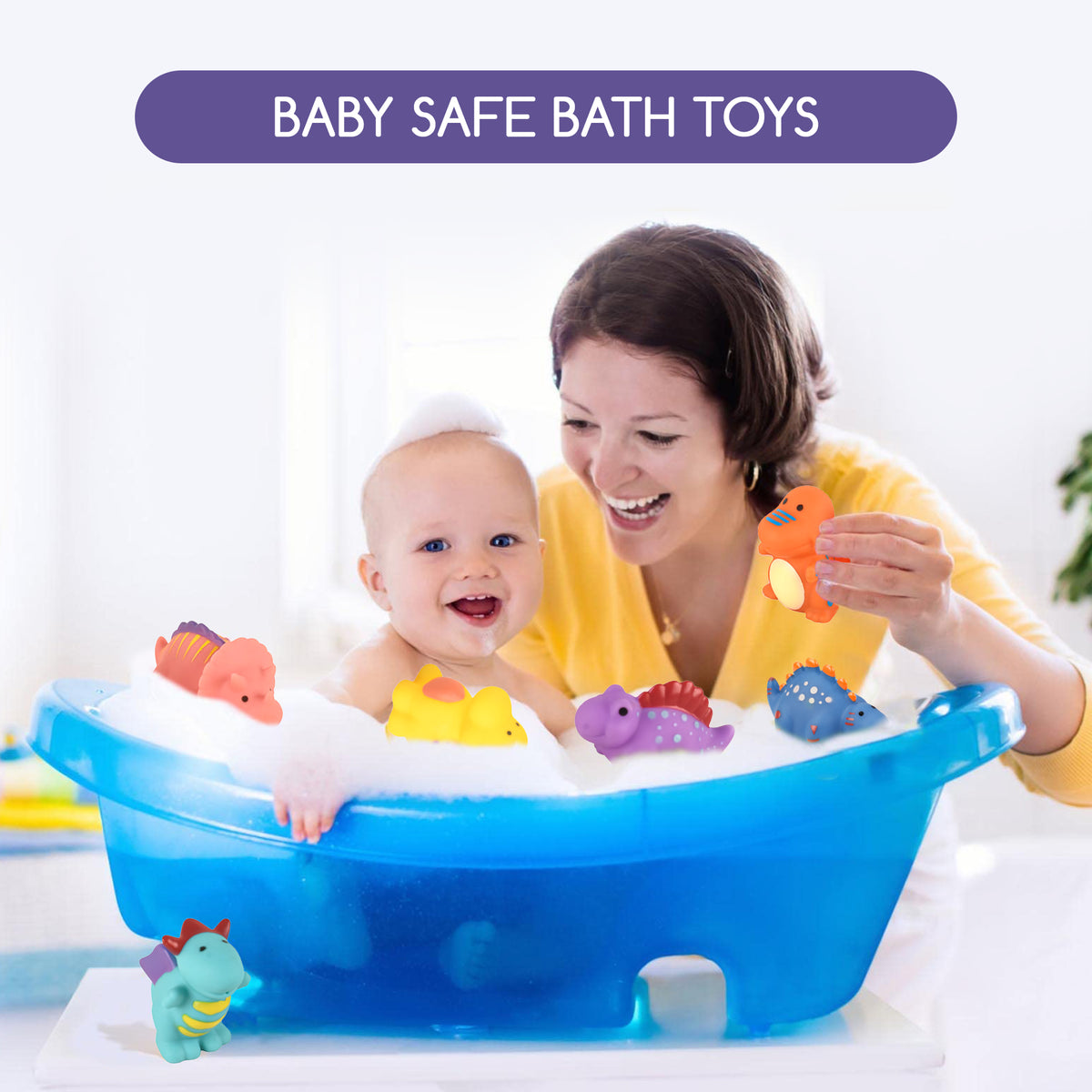 6 Pack Dinosaur Bathtub Toy Set I669408