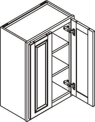 24 inch Wide Kitchen Cabinet Dark Gray Inset Shaker Double Door Q394842