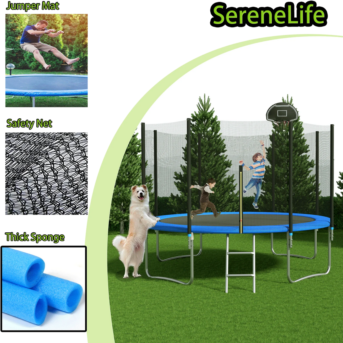 10FT Trampoline with Thicken Enclosure Net M64938