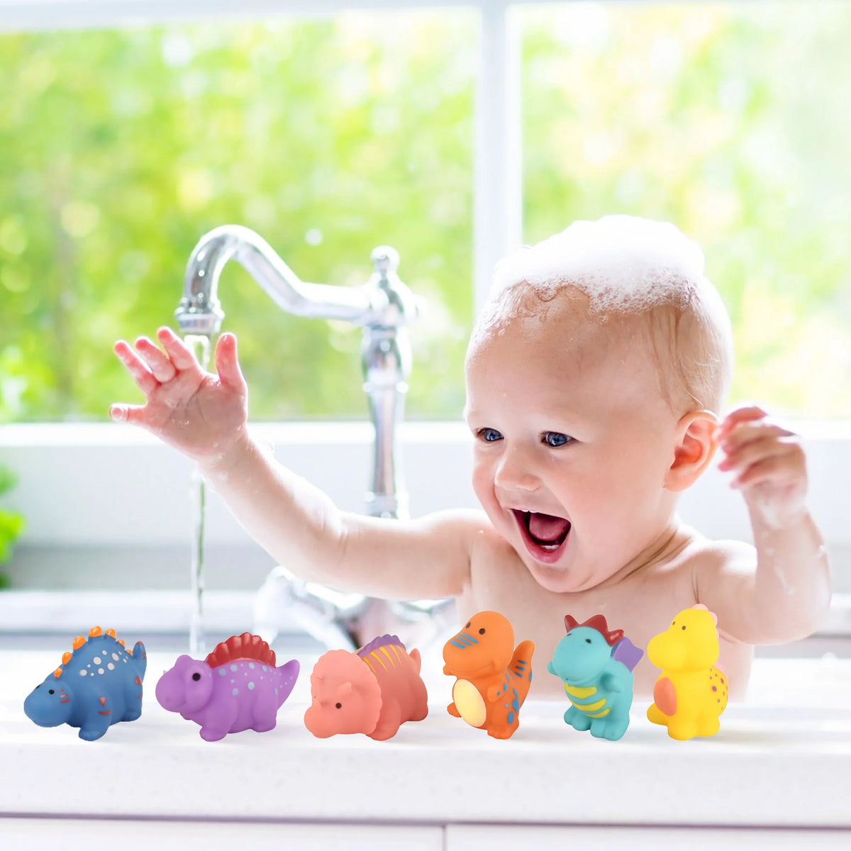 6 Pack Dinosaur Bathtub Toy Set I669408