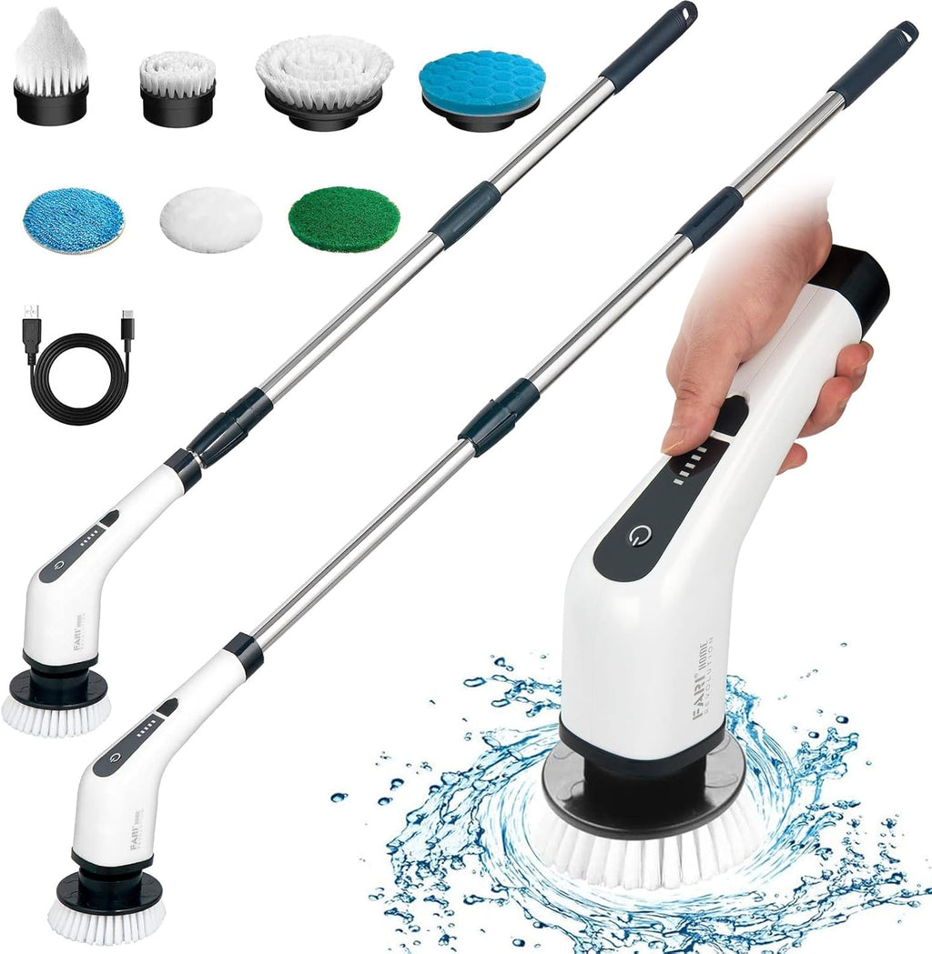 Cordless Electric Spin Scrubber with 7 Replaceable Brush Heads W35509