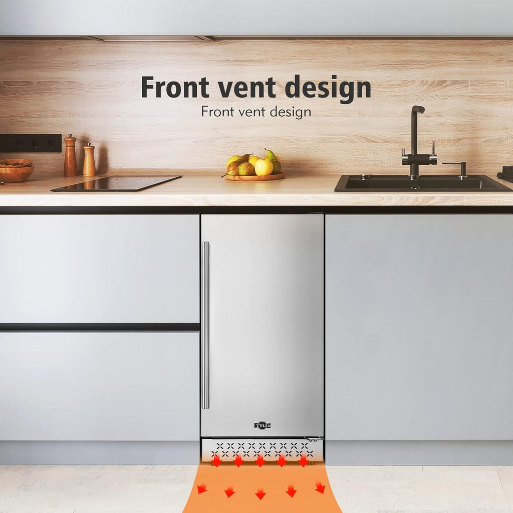 Stainless Steel Under Counter Beverage Refrigerator, 130 Cans, French Door Z1095
