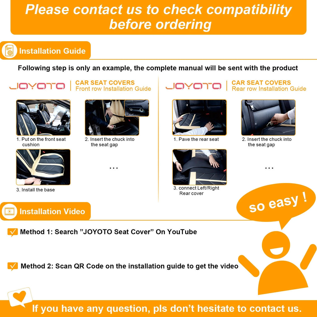 Black Waterproof PU Leather Car Seat Covers Full Set W14716
