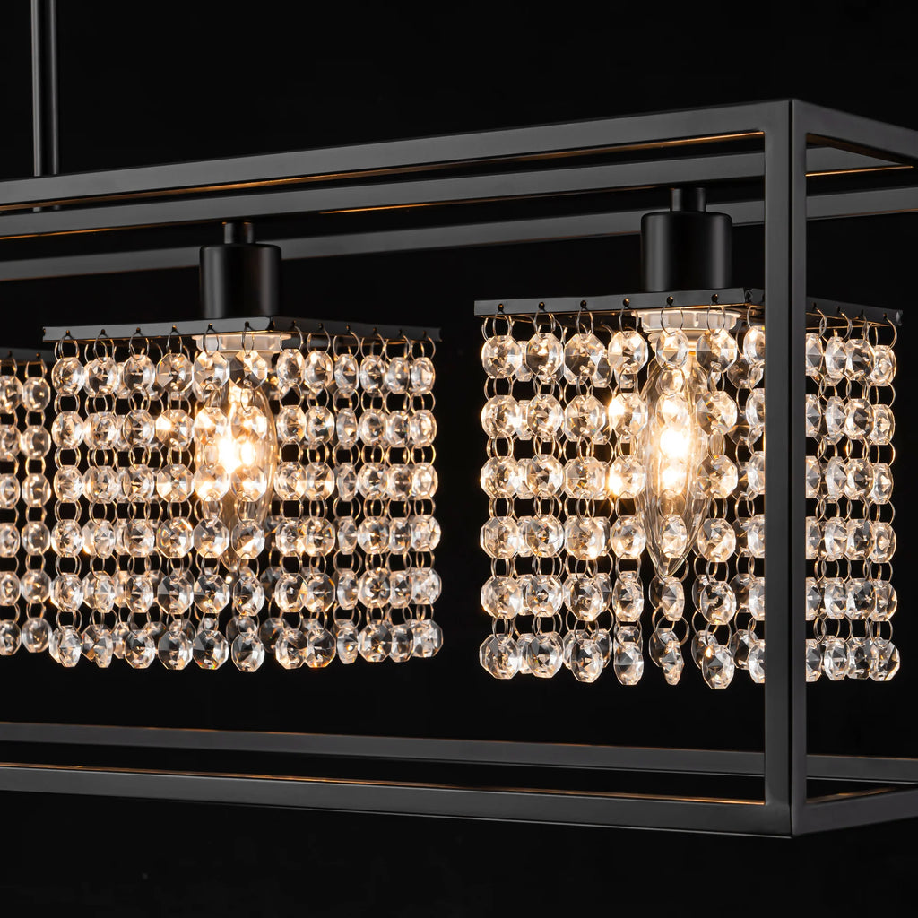 5-Light Crystal Rectangle Island Chandelier A8270