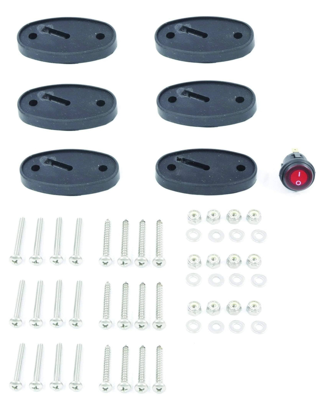 Oval Boat Light Kit - Black Amber White - Pack of 6 U3355