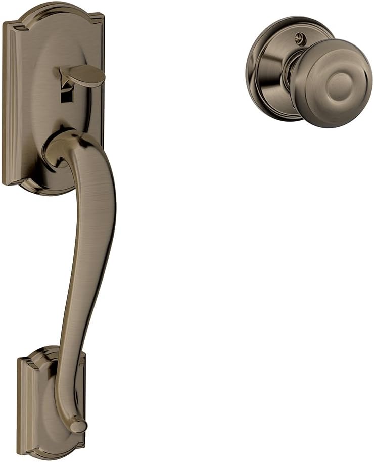 Camelot Front Entry Handleset with Lever, Satin Nickel W747