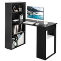 Black Desk with 6 Tier Storage Shelves G27808